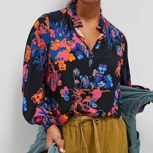 Maeve Anthropologie Maeve Colette Floral Peasant Blouse